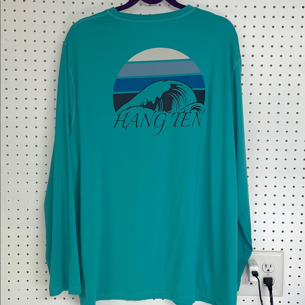 Hang Ten Graphic Aqua Long Sleeve Shirt.  UV Protection.  UPF 50+  XXL